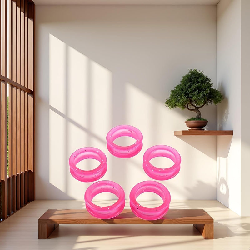 5 Pcs Pink Silicone Finger Rings for Hair Cutting Scissors, Silicone Finger Rings Grips Grooming Shear Thumb Inserts Finger Protector Ring for Barber Hair Cutting Scissors Pet Shears - PawsPlanet Australia