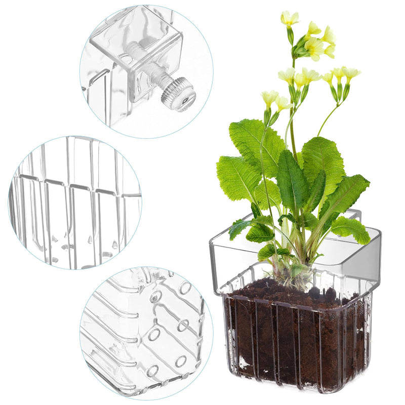 4PCS Clear Aquarium Plant Holder, Hanging Aquatic Plant Pot Holder with Hole, Adjustable Fish Tank Plant Pot for Aquaponic Plant Cultivation Aquarium Water Feature Decoration 4 - PawsPlanet Australia