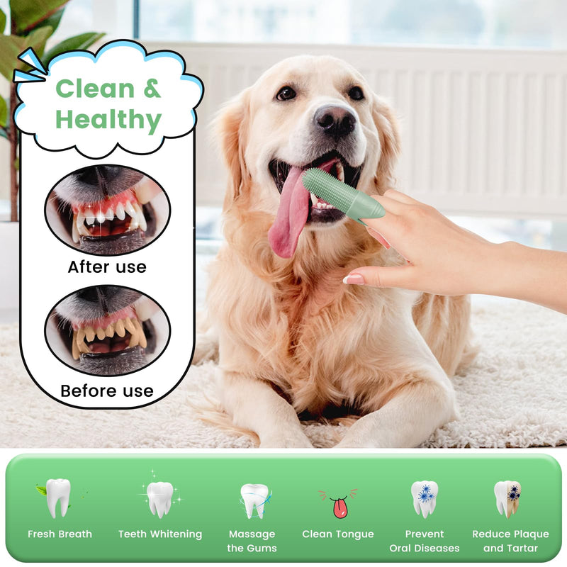 Dog Toothbrush, 4 Pack Dog Tooth Brush, 360° Cleaning Finger Toothbrush for Dogs, Food Grade Silicone Dog Finger Toothbrush Fits Most Fingers, Toothbrush for Dogs & Cats Dental Care - PawsPlanet Australia