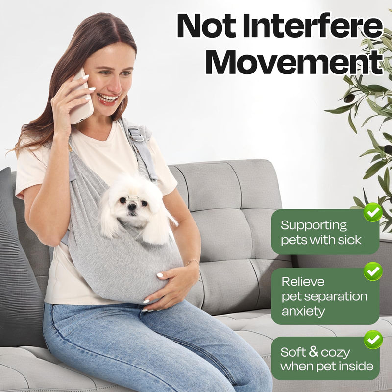 Supet Dog Carrier Sling for Small Dogs, Front Facing Cat Sling Carrier Chest, Hands Free Pet Sling Carrier, Adjustable Dog Front Carrier, Reducing Back Pain - PawsPlanet Australia
