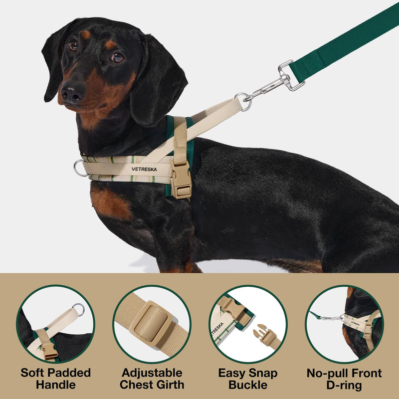 VETRESKA Dog Harness and Leash Set, Easy Walk Dog Harness for Small Medium Dogs, No Pull Puppy Harness for Walking and Training, Adjustable, Anti-Twist Leash (Santal Forest, XS) XS(Chest: 16.9"-22")