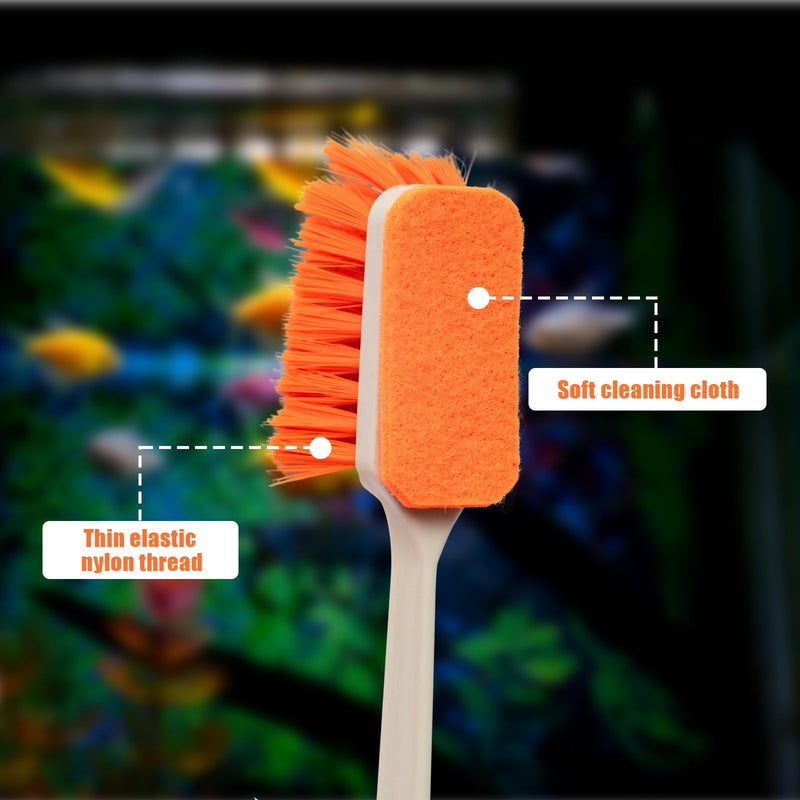1pcs Small Aquarium Cleaning Tool, Algae Scraper for Fish Tank, Aquarium Brush, Fish Tank Cleaner Adapted for Glass and Acrylic Aquariums Orange - PawsPlanet Australia