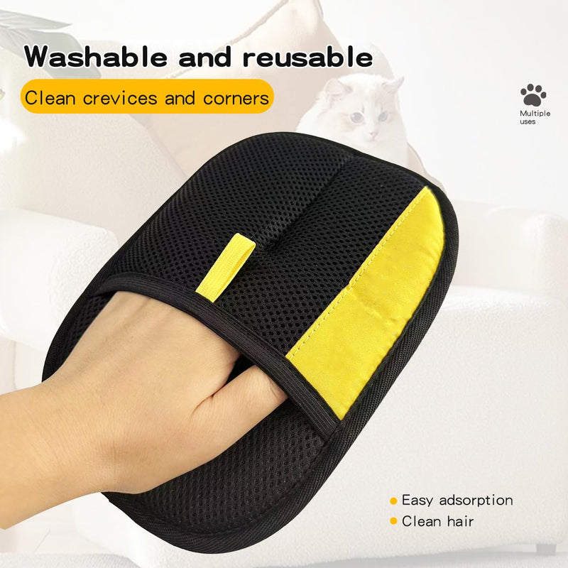 Electrostatic Pet Hair Removal Gloves: Quick Wiping - Reusable & Washable for Sofa Clothing Pet Beds Effortless Cats & Dogs Hair Remover for Busy Pet Owners - PawsPlanet Australia