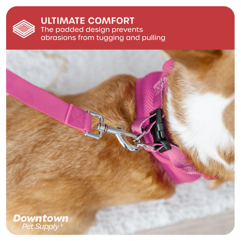 Downtown Pet Supply Step in Dog Harness for Small Dogs No Pull, Medium, Pink - Adjustable Harness with Padded Mesh Fabric and Reflective Trim - Buckle Strap Harness for Dogs - PawsPlanet Australia