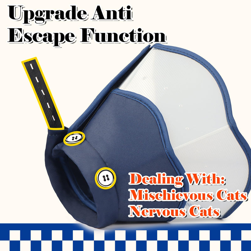 Cat Cone Collar Soft for Wound Healing for Large Cats(Exotic Shorthair Persian Ragdoll), Adjustable Breathable Head Recovery Cone Alternative, Air Surgery Cat Neck Cone Anti Scratch Licking Blue L(Circumference:7.87″-11″in)