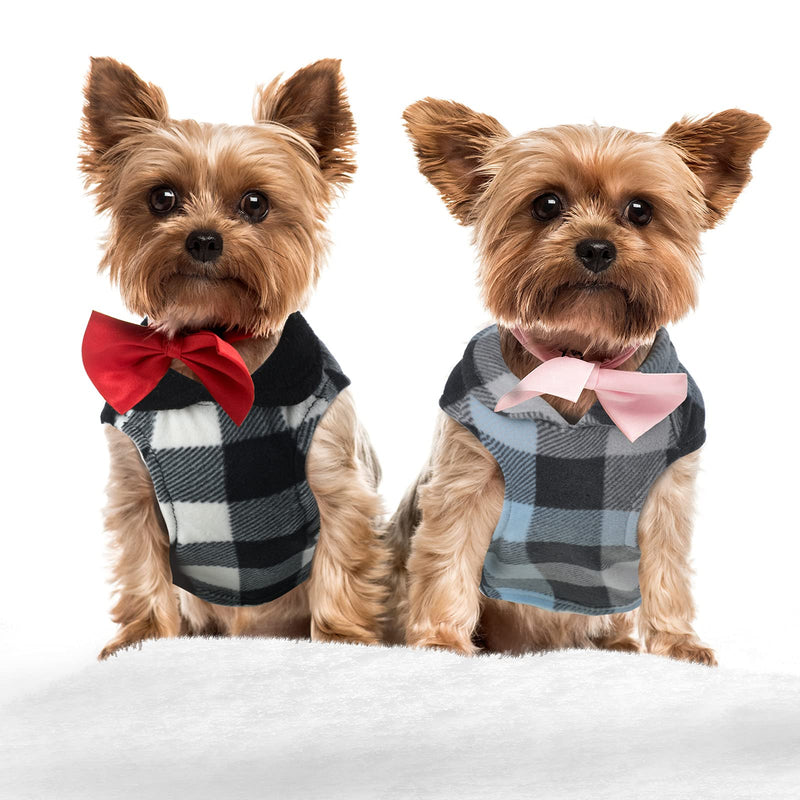4 Pieces Winter Fabric Dog Sweater with Leash Ring Soft Fleece Vest Dog Clothes Plaid Camouflage Warm Puppy Dog Jacket Pullover Clothes for Small Dogs Cat Puppy Chihuahua(M) M(Neck:11.8-12.6” Chest:16.5-18.5”) - PawsPlanet Australia
