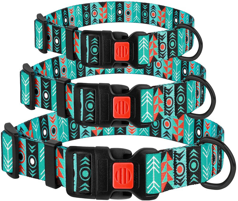 Nylon Dog Collar Buckle Tribal Pattern Pattern 1 12-16 inch 12-16 in Patterned - PawsPlanet Australia