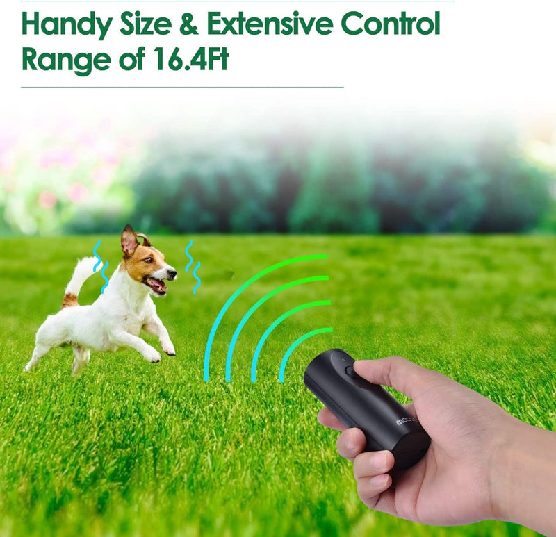 MODUS Ultrasonic Dog Barking Deterrent Device, Anti-Barking Device for Dogs, Bark Control Range of 16.4Ft, Dog Trainer, Wrist Strap, Battery Included, LED Indicate, Indoor and Outdoor Grey Dog Barking Deterrent Device - PawsPlanet Australia