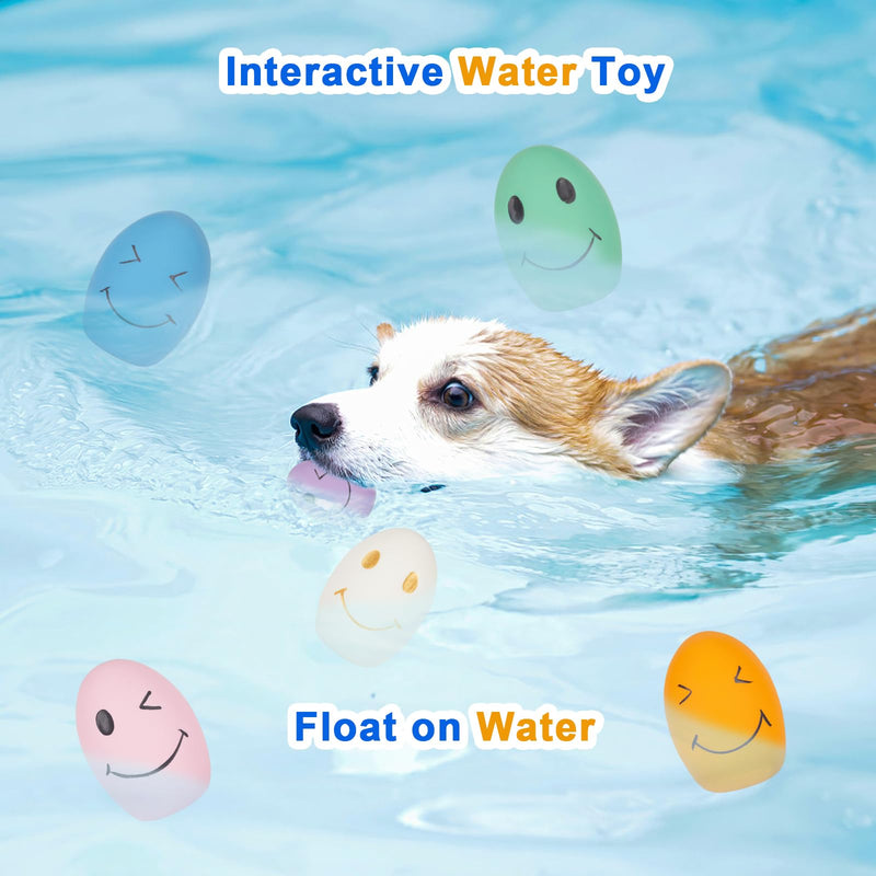 Dog Squeaky Toy, Latex Bouncy Egg Balls Squeaker for Small Dogs, Puppy Durable Rubber Squeak Balls for Teddy Interactive Fetch Play (6 PCS) - PawsPlanet Australia