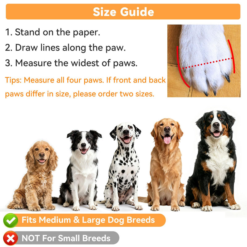 Dimicoo Dog Shoes,Waterproof Dog Boots for Winter,Anti-Slip Dog Snow Booties for Large Small Medium Dogs,Reflective Paw Protectors for Outdoor Walking Hiking Black(Waterproof) 4# (Insole Width 2.2″) for 33~44lbs