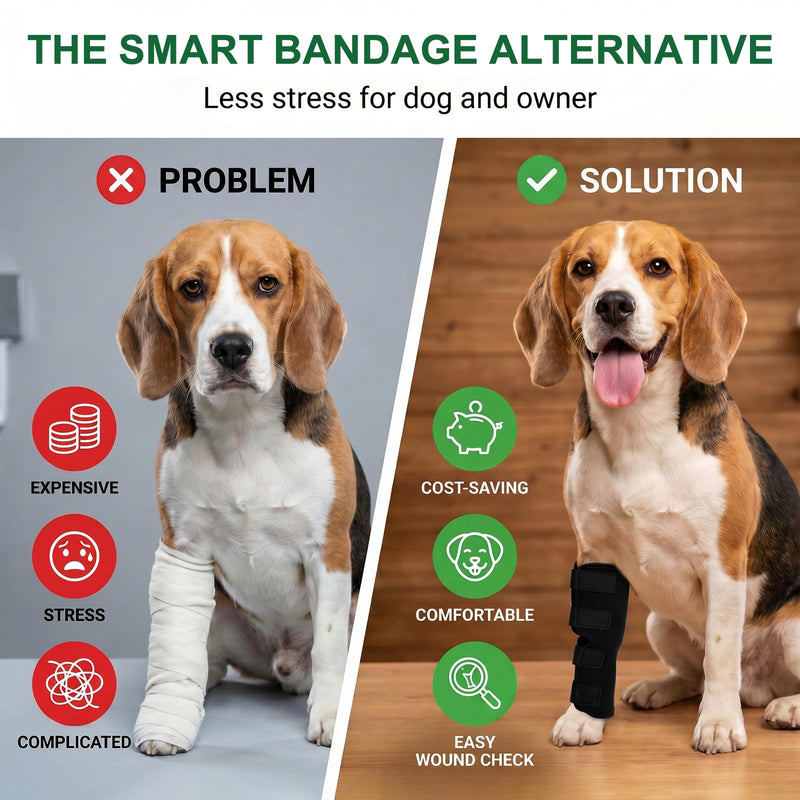 2 Pieces Adjustable Dog Knee Protectors, Neoprene Dog Joint Support for Postoperative Rehabilitation, Arthritis, Patellar Luxation, Breathable Dog Bandage for Joint Protection and Pain Relief