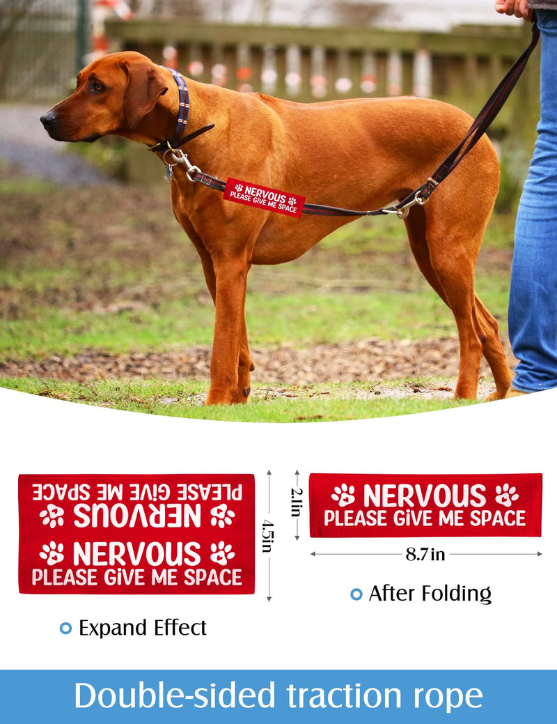 Advivio Funny Give Me Space Dog Leash Sleeve, Nervous Dog Leash Wrap Alert Hanging ID Patch Tag, for Pet Birthday Gift - PawsPlanet Australia