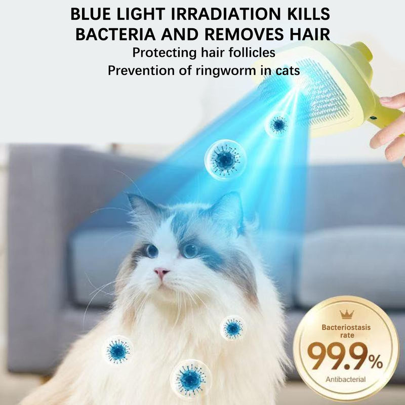 Indoor Cat Steam Brush, Rechargeable Self-Cleaning Four in One Anti-Static Steam Pet Brush, Used for Combing and Massaging Loose Fallen Pet Hair, Suitable for Long and Short Haired Dog Steam Brushes - PawsPlanet Australia