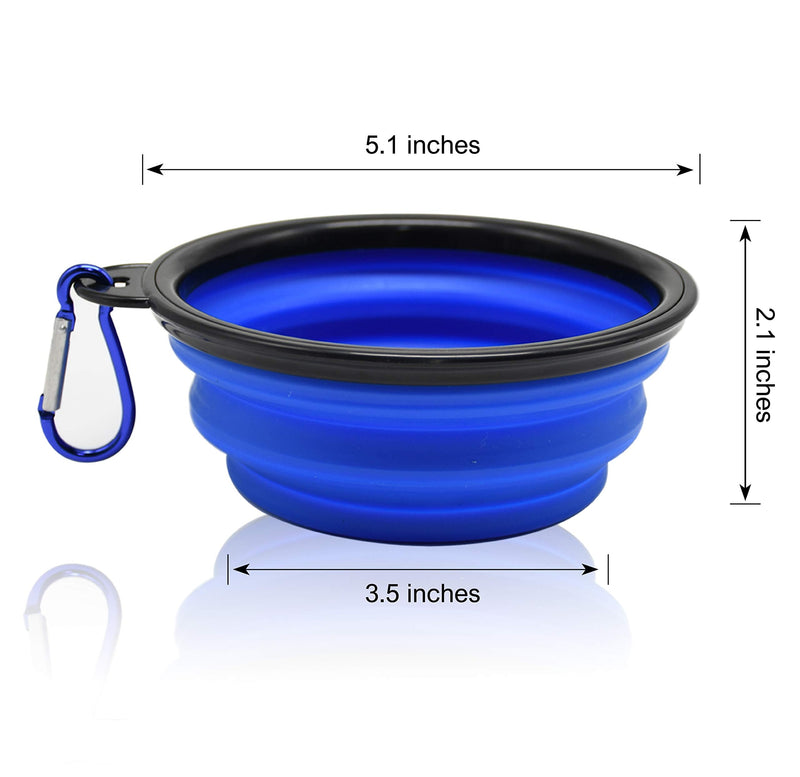 4LegsFriend Pet Bowls with Carabiner Clips | BPA Free Food Grade Silicon for Dog and Cat Expandable Travel Bowls Comes in 2 Sizes | Pop Out Dog Bowls Small Yellow + Black - PawsPlanet Australia