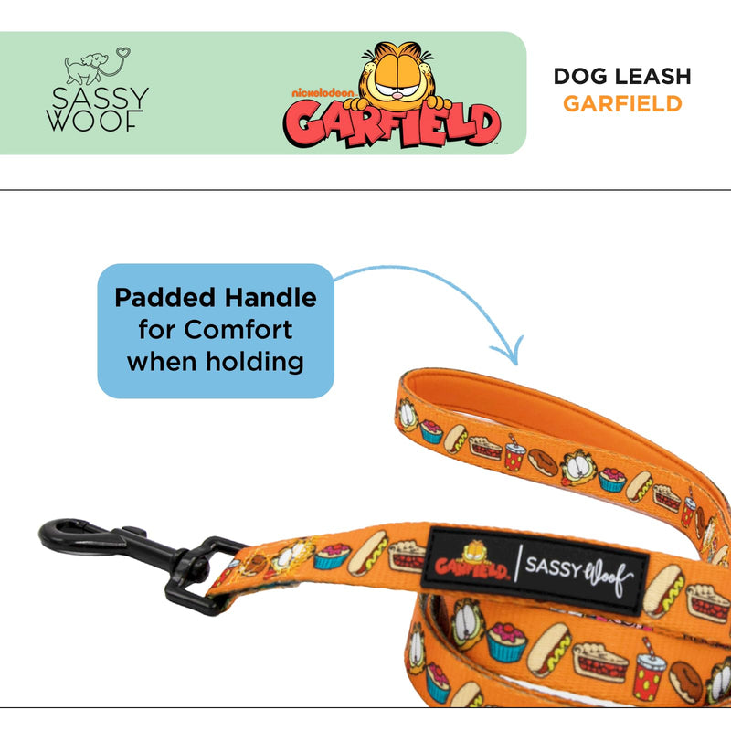Sassy Woof Garfield™ Dog Leash 60-Inch with Neoprene Padded Handle - Comfortable, Durable, and Stylish for Small to Large Dogs - Officially Licensed