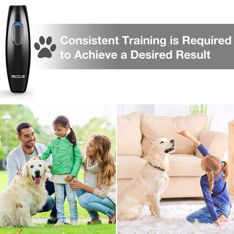 MODUS Bark Control Device - Anti Barking Device, 2-in-1 Dog Training Tool, 16.4 Ft Large Control Range, Safe to Use, Dog Silencer Dogs, Ultrasonic Dog Whistle Indoor&Outdoor Black