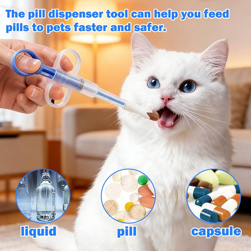 Pack of 3 pill dispensers for cats, pill dispenser cat for small dogs and small animals, reusable pill assist cat for easy drug delivery