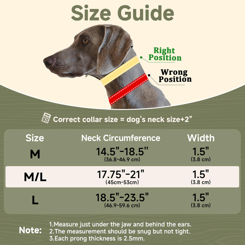 Mayerzon Martingale No Pull Collar for Medium Large Dogs German Shepherd Doberman Pitbull, Patented Anti Pull Correction Dog Collar for Walking Training, Reflective, Adjustable, Hidden(M/L, Black) Medium/Large,2.5mm,17.75-21"Neck - PawsPlanet Australia