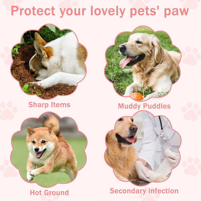 Disposable Dog Booties for Dog Cats,40Pcs Pet Booties Waterproof and Breathable with Adjustable Bandage,Dog Paw Protectors Prevent Licking,Paw Socks Protector for Small Medium Large Dogs S - PawsPlanet Australia