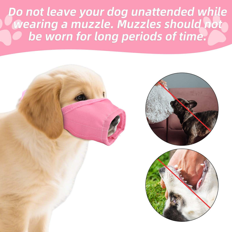 Muzzle for Small Dogs, Breathable Adjustable Anti-Biting Dog Barking Muzzle Pink Soft Anti-Chewing Puppy Mouth Cover for Chihuahua Poodles Pet Grooming Vet Visit - PawsPlanet Australia