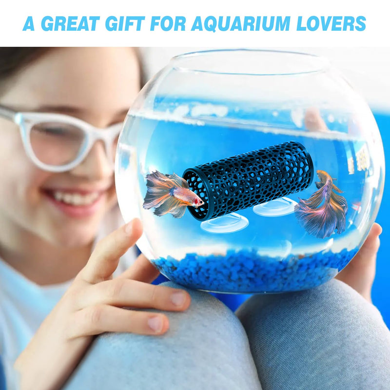 Betta fish toys,Betta tunnel black,Small hole Hollow Betta Fish cave,safer for small fish shrimp Betta guppies,Aquarium decor Fish Tank accessories decorations Hideout Tube - PawsPlanet Australia