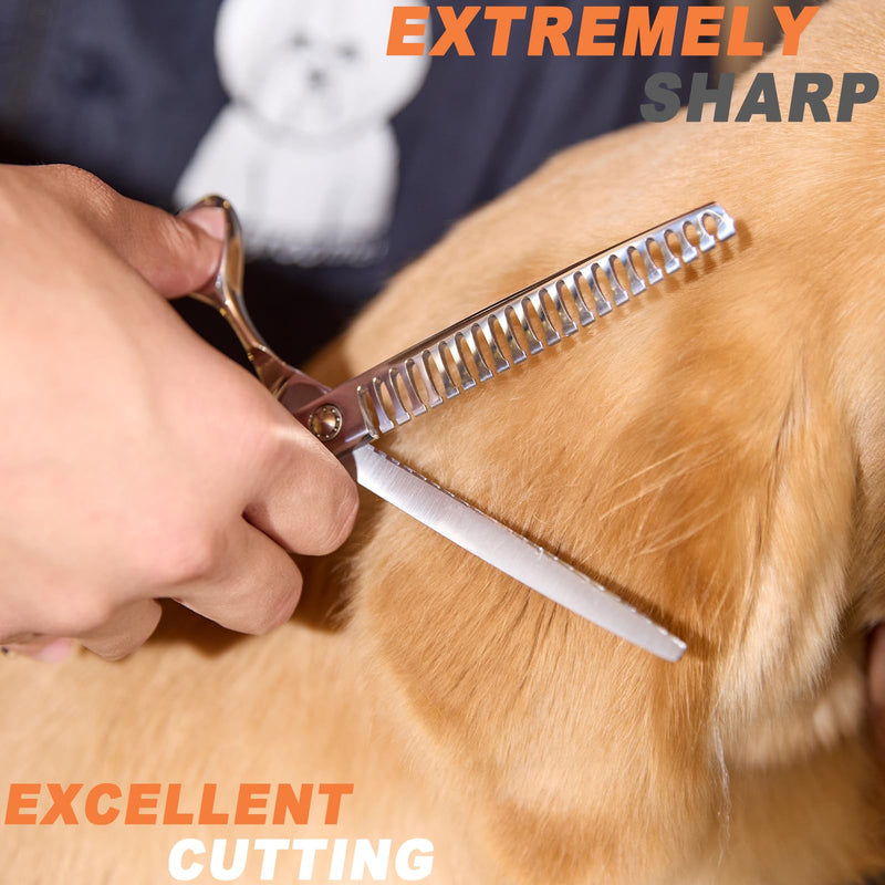 High-end Professional Dog Grooming Thinning Scissors Teeth Cutting Blending Shears Pet Texturizing Shears 7.5 Inch Extremely Very Sharp Stainless Steel Alloy For Cat Other Animals Groomer Thinning Shears 7.5inch - PawsPlanet Australia