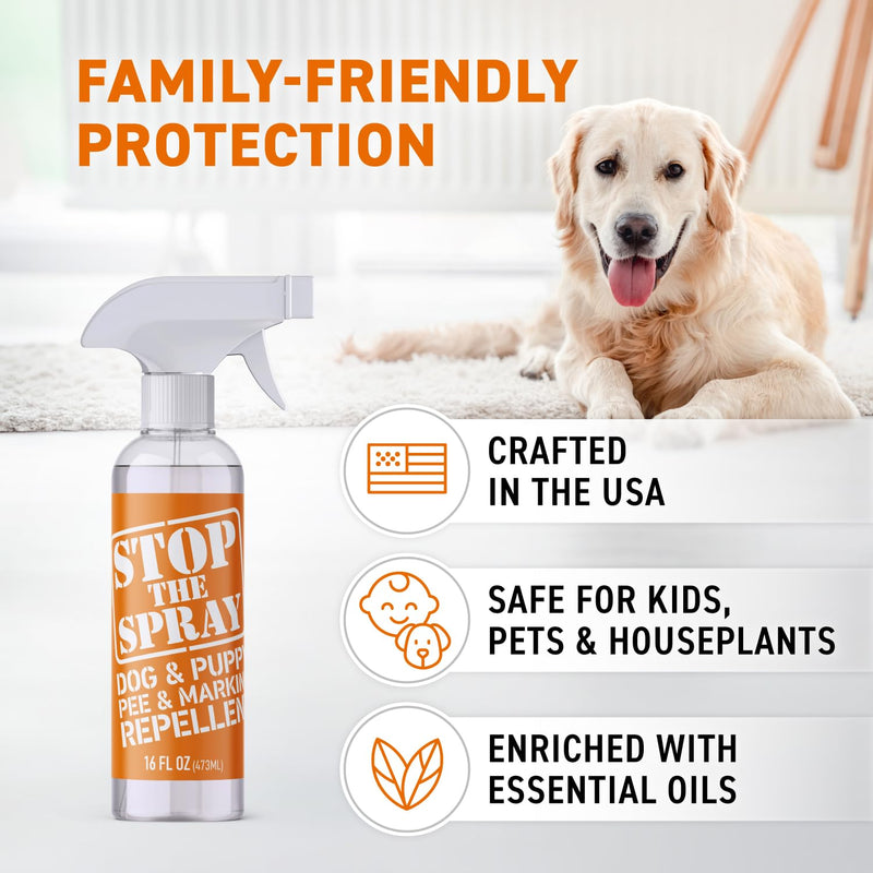 EBPP Stop the Spray - Dog & Puppy Pee Marking Repellent - Pet Training Spray - Puppy Potty Training Spray for Dogs - Dog Pee Stopper - Pee Deterrent for Dogs - No Marking Spray for Dogs Indoor 16oz 16 oz - PawsPlanet Australia