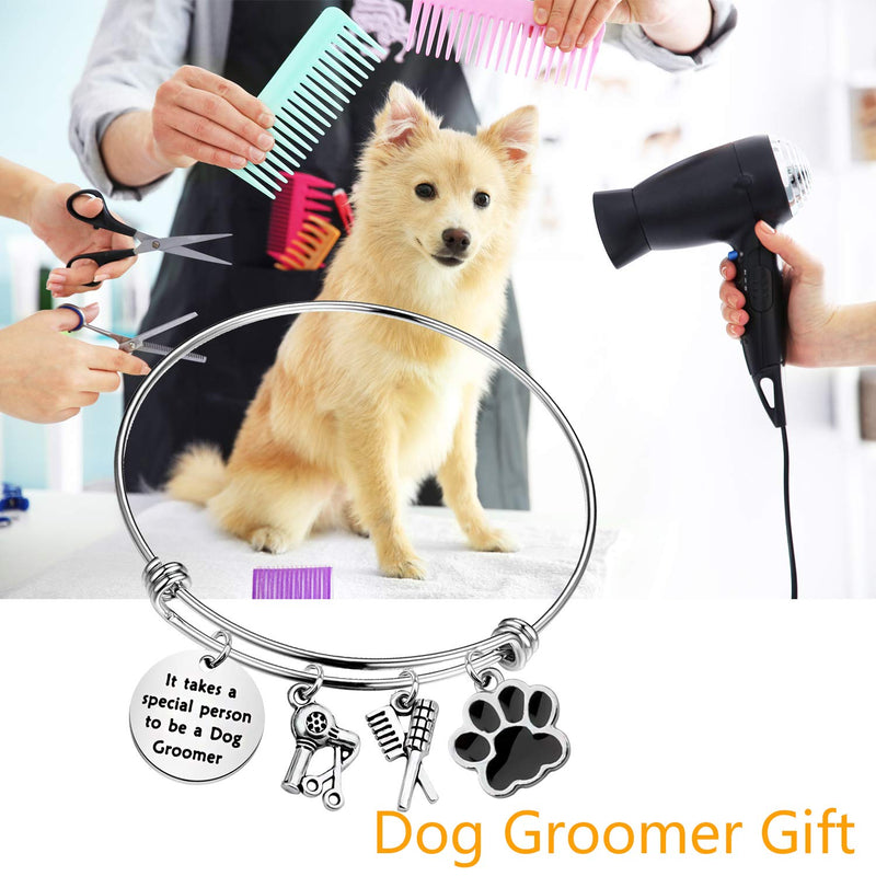 FOTAP Dog Groomer Gift Pet Groomer Gift Pet Groomer Bracelet Paw Print Charm Bracelet Dog Stylist Bangle Gift for pet Groomer dog Groomer bracelet - PawsPlanet Australia