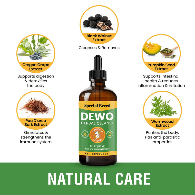 Natural Intestinal Defense for Dogs, Herbal Cleanse with Wormwood, Black Walnut - Digestive Support Promotes Gut Health & Flora Balance, Advanced Broad Spectrum Formula - Made in The USA, 8oz