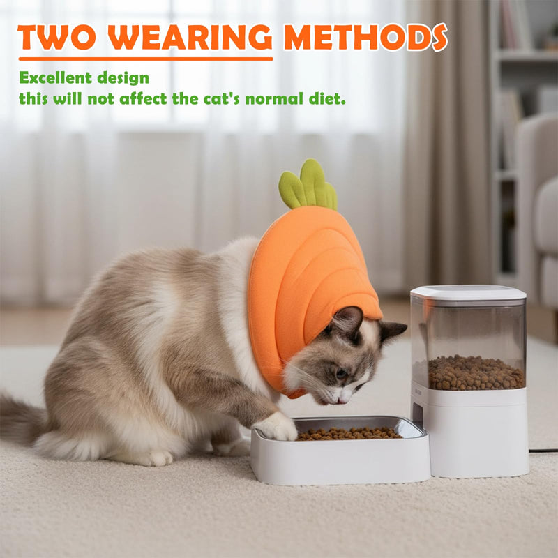 Cat Collar, Cat Collar, Lightweight Protective Collar, Soft Cat Recovery Collar, Collar for Puppies, Cats, Rabbits, After Surgery and Injuries, Orange Carrot