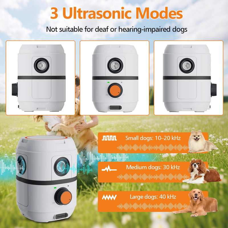 Anti-Barking Device, 3X Ultrasonic Dog Bark Deterrent for Dogs 50ft Long Range, 3 Modes, IPX5 Waterproof Barking Control Devices, Stopping Own or Neighbor's Dog Barking, Bark Box Indoor Outdoor - PawsPlanet Australia