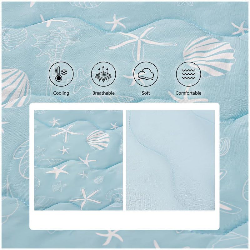 Cooling Blanket for Dogs, 0.35Q-Max Cool Washable and Summer Cooling Pet Mat Blanket, Protector for Couch Bed Cover Sofa for Small to Large Dogs and Cats for Hot Weather (Blue, Small：22.8"x35"x0.2") Blue - PawsPlanet Australia