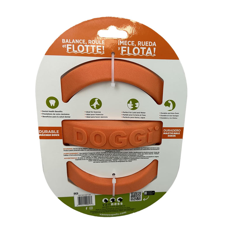 Van Ness Pets Doggi Catch and Carry Flying Disc Floating Dog Toy, Large, Orange - PawsPlanet Australia