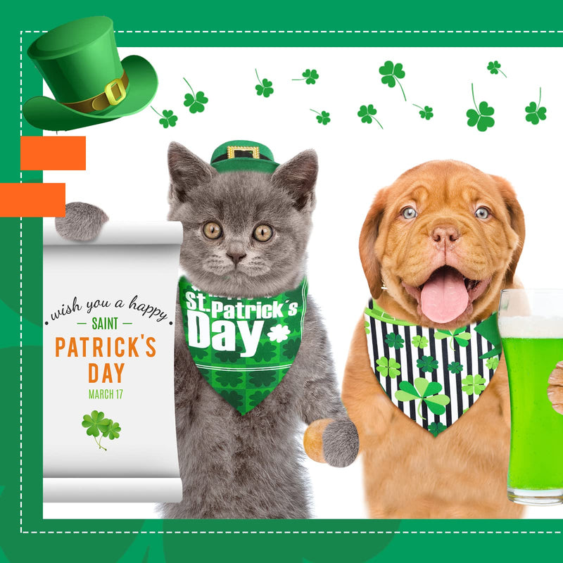 20 Pcs St. Patrick's Day Dog Bandana Pet Scarf Washable Triangle Bibs Shamrock Scarfs Adjustable Pet Triangle Washable Kerchief for St. Patrick's Day Dogs Cats (Shamrock, L) - PawsPlanet Australia