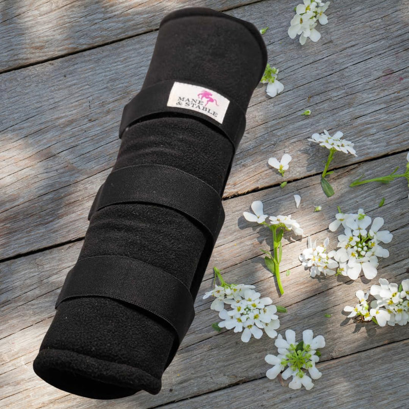 Premium Horse Tail Wrap Protector - Soft Padded Fleece with Adjustable Non-Slip Tabs for Horses - Durable Tail Guard for Travel, Show and Stable Use. Black - PawsPlanet Australia