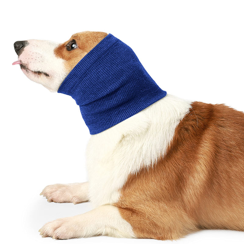 Nanaki Dog Calming Hoodie Quiet Head Cover Sleeves - Ear Covers Hood for Noise Bath, The Grooming and Force Drying Head Protection for Anxiety Relief and Calming Dog Neck and Ear Warmer Small Blue - PawsPlanet Australia