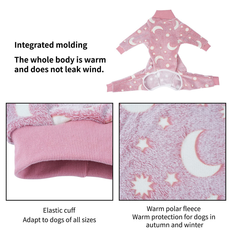 Winter Pajamas for Dogs Anti Hair Shedding Suit Dog Jumpsuit Prevnet Shedding Hair Glow in The Dark (Pink, XXL) pink - PawsPlanet Australia