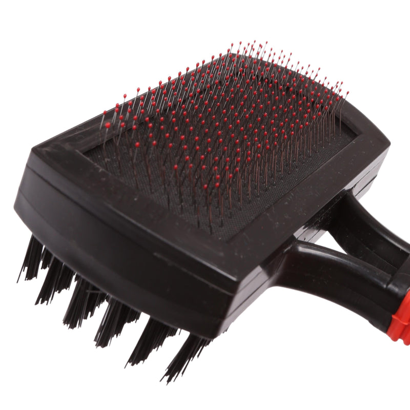 2in1 DOUBLE-SIDED brush FOR BRUSHING FUR dog and cat hair, SOFT BRISTLES (A) A - PawsPlanet Australia