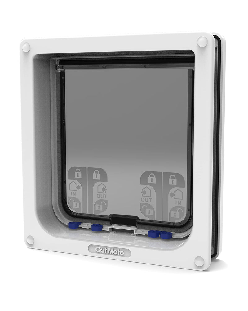 Cat Mate 4-Way-Locking Large Cat Flap (221) - Secure Lockable Door for Large Cats and Small Dogs, Easy to Install and Use, for UPVC/Metal, Wall and Wood, White - PawsPlanet Australia