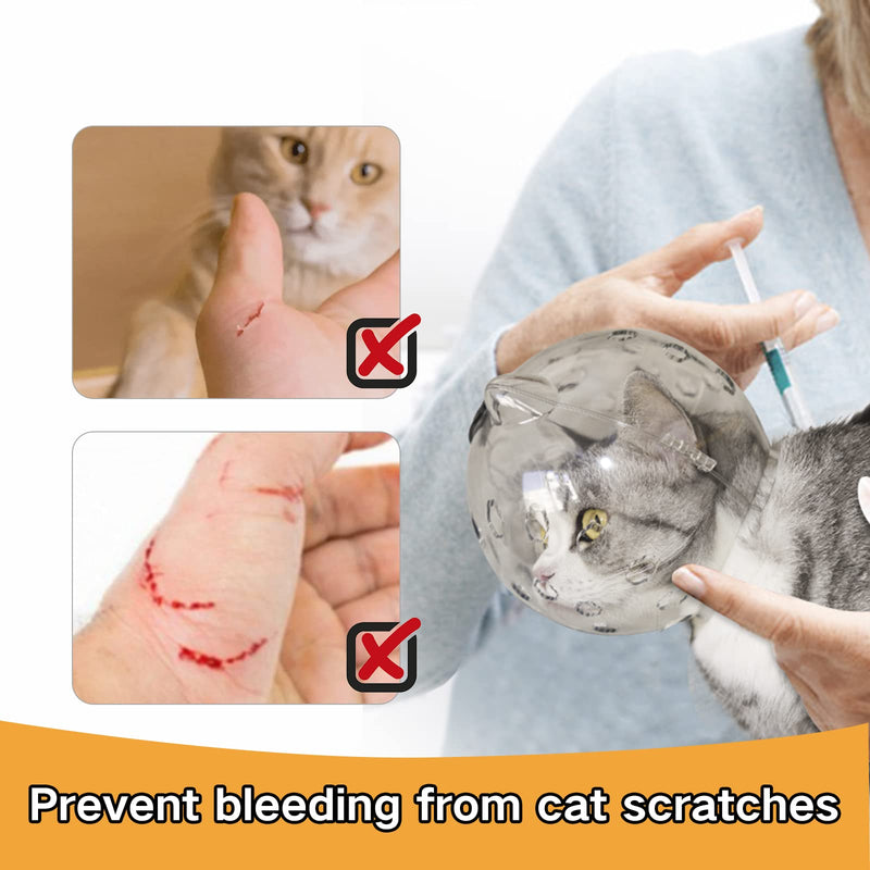 Cat Muzzle for Grooming with Silicone Claw Cover, Adjustable Cat Hood Mask for Bathing Shaving Pet Tools, Anti Bite Air Bubble Helmet - PawsPlanet Australia