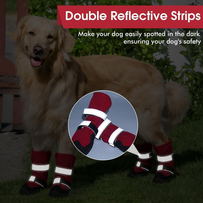Dog Boots, Waterproof Dog Shoes for Winter, Non Slip Breathable Dogs Booties for Medium and Large Dogs, 2PCS Outdoor Doggie Boots & Paw Protectors 5#(2 boots)
