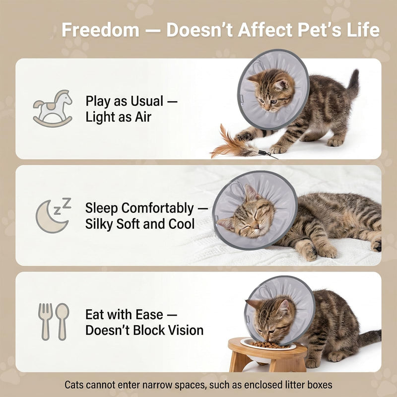 Cat Cone Collar Comfortable Lightweight Soft Recovery Cones Waterproof Protective Neck Collar After Surgery Wound Care Cones Stops Scratching Licking Pet Cone for Small Medium Large Dog