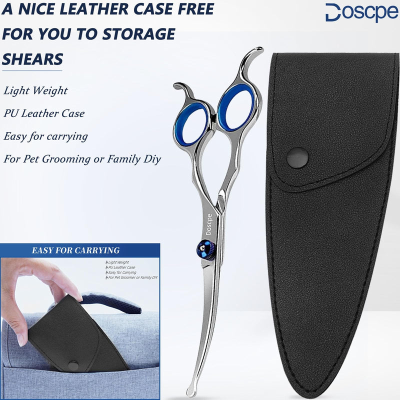 Curved Dog Grooming Scissors 6.69 inches Round Tips Pet Grooming Shears for Dog Cat on Face Paw Hair Trimming Right Left Handed 6.69" curved scissors - PawsPlanet Australia