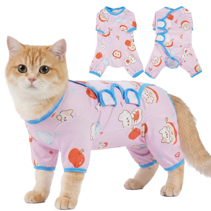 ROZKITCH Surgery Suit for Cats Female After Spayed, Breathable Cat Spay Recovery Suit for Belly Abdominal Wounds Anti-Licking Stops Wound Licking After Surgery, Purple M M(Back Length:11")
