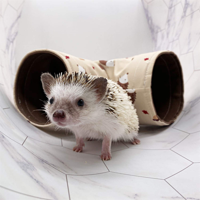 3-Way Small Animal Tunnel Collapsible Pet Play Toy Tunnel Tube for Dwarf Rabbit Hamster Guinea Pig Toys Chinchilla Sugar Glider Hedgehog Hideout Cave Beige - PawsPlanet Australia