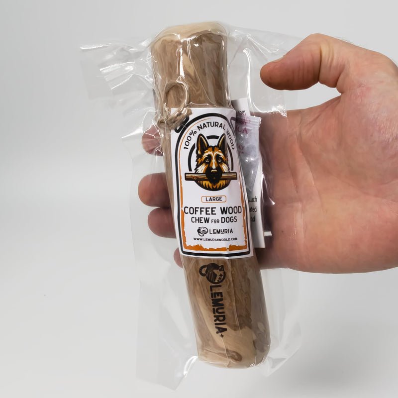 LEMURIA Coffee Wood Dog Chew Stick Toy, Natural Durable Real Wooden Bone Sticks for Dogs, Safe Dental Cleaning Chews for Teething Puppy, Stress Relief Toys for Large Dogs (Large) - PawsPlanet Australia