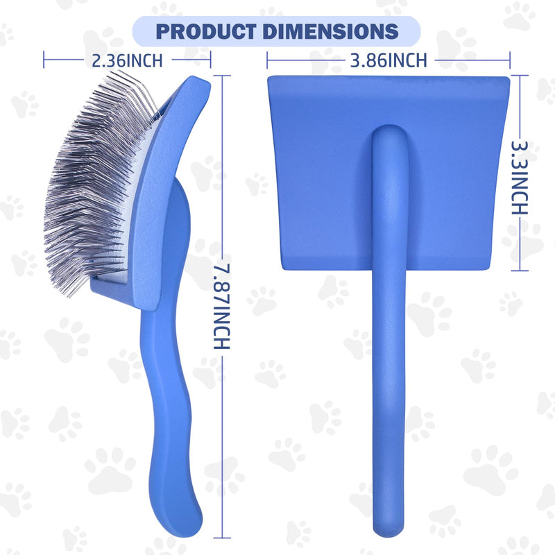 Dog Slicker Brush for Golden Doodle Grooming Kit - Dematting Brushes for Goldendoodles, Labradoodles, Poodles - Pet Hair Brush for Medium & Long Haired Dogs - Large (Blue) Blue