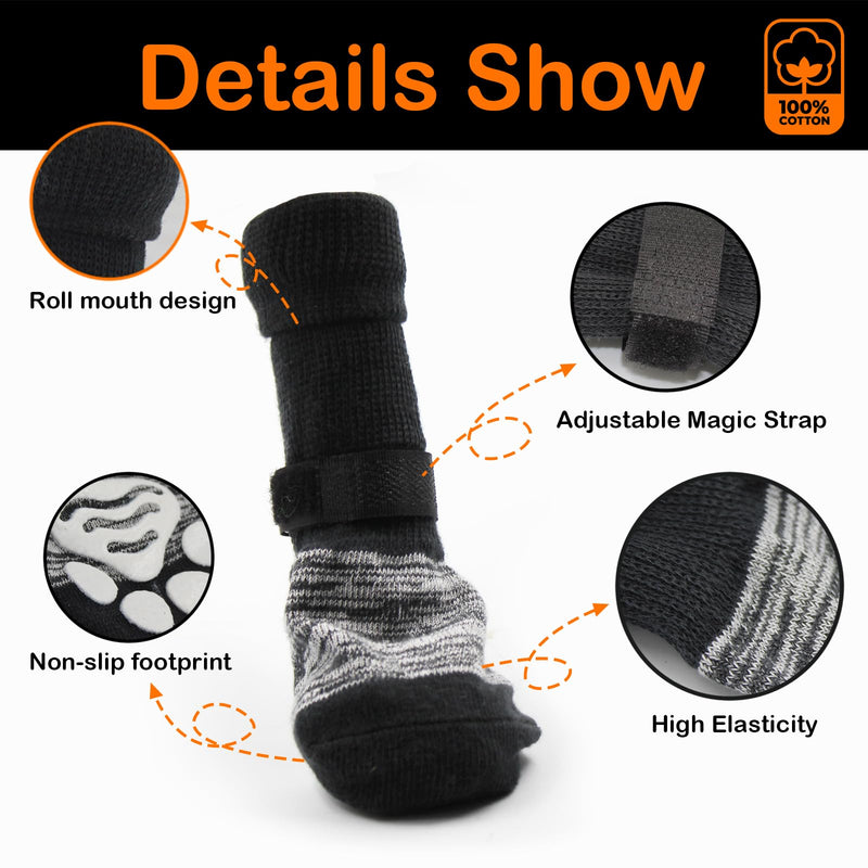Anti Slip Paw Protectors Dog Socks,Non-Slip Dog Socks with Adjustable Straps,Traction Control for Indoor on Hardwood Floor Wear,Pet Paw Protector for Small Medium Large Dogs (A, S) A - PawsPlanet Australia