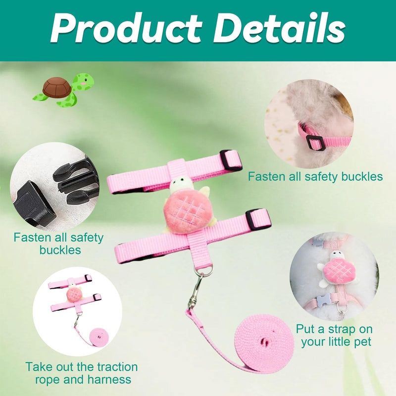 4 Pcs Adjustable Bunny Rabbit Harness and Leash Set, Small Pet Vest Harness Leash, with Decoration for Bunny Kitten Small Pets - PawsPlanet Australia
