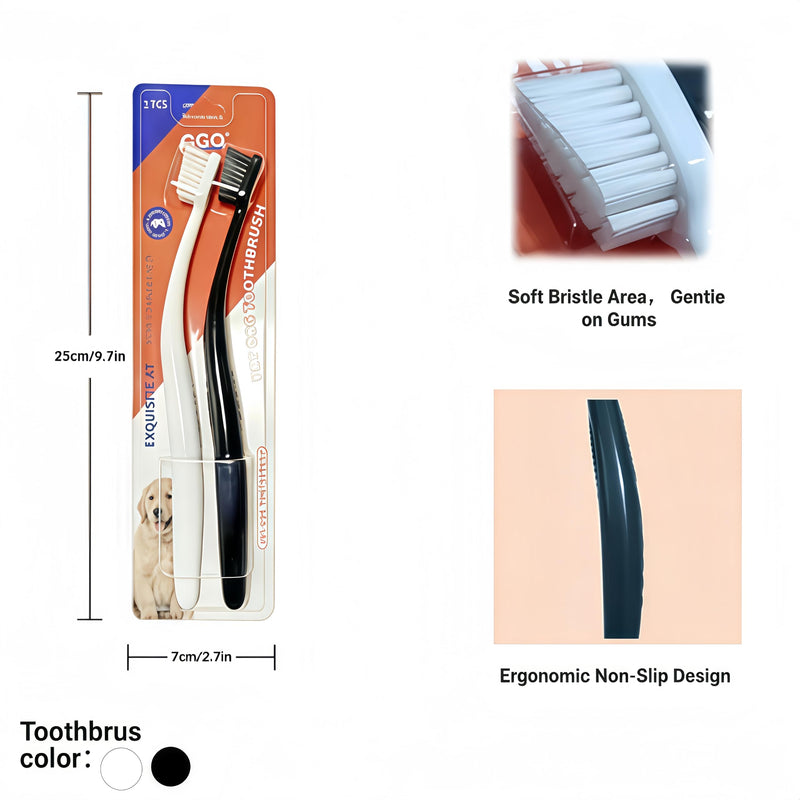 CGO Angled Soft Bristle Dog Toothbrush for Large Breeds – Ergonomic Curved Handle, Deep Cleaning for Medium & Large Dogs’ Teeth & Gum Line – Not for Puppies or Small Breeds